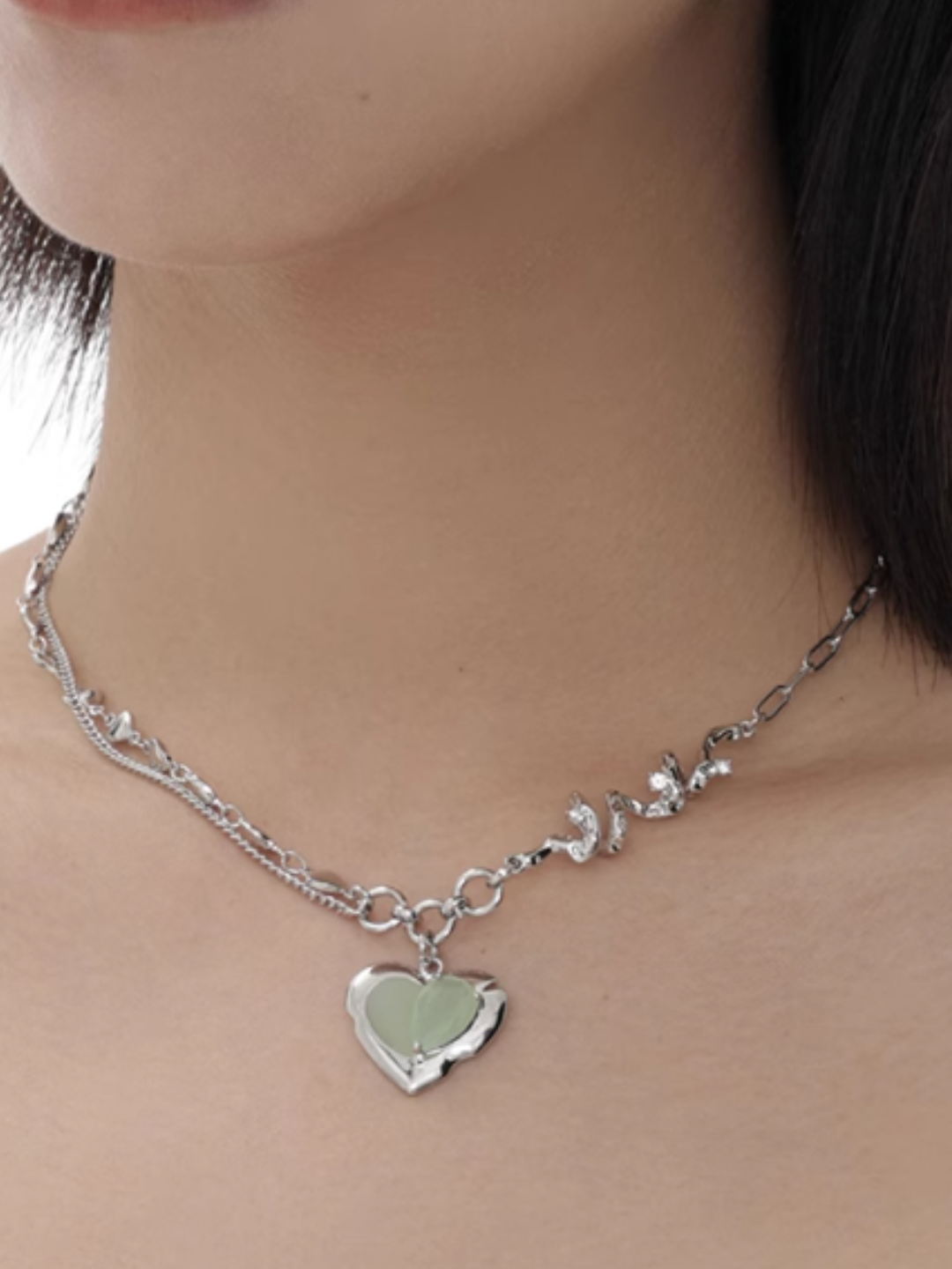 [SUMIYAKI] Green Tea Heart Necklace01 pg959