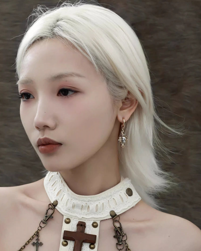 Crime and Punishment Skull Cross Earrings