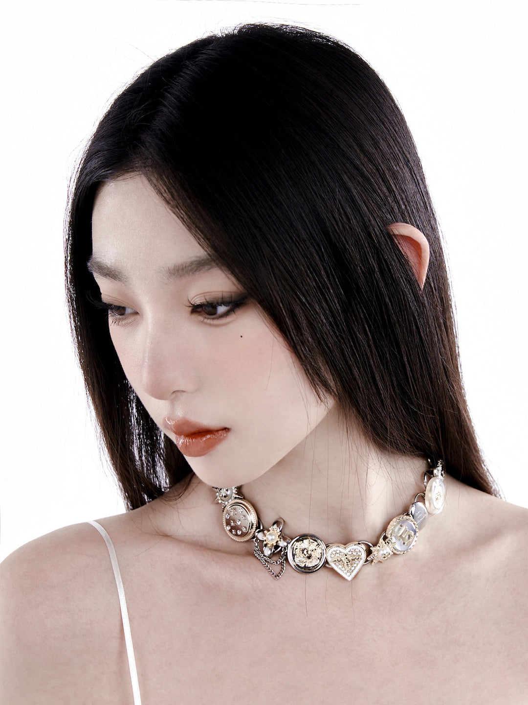 【Planktont 浮U生物】Gold&Silver Button Necklace pg905