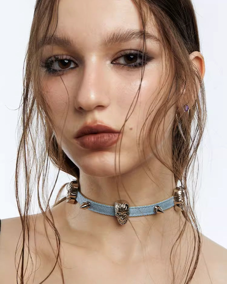 [OCTO VITA] Evil Girl Punk Skull Choker pg705