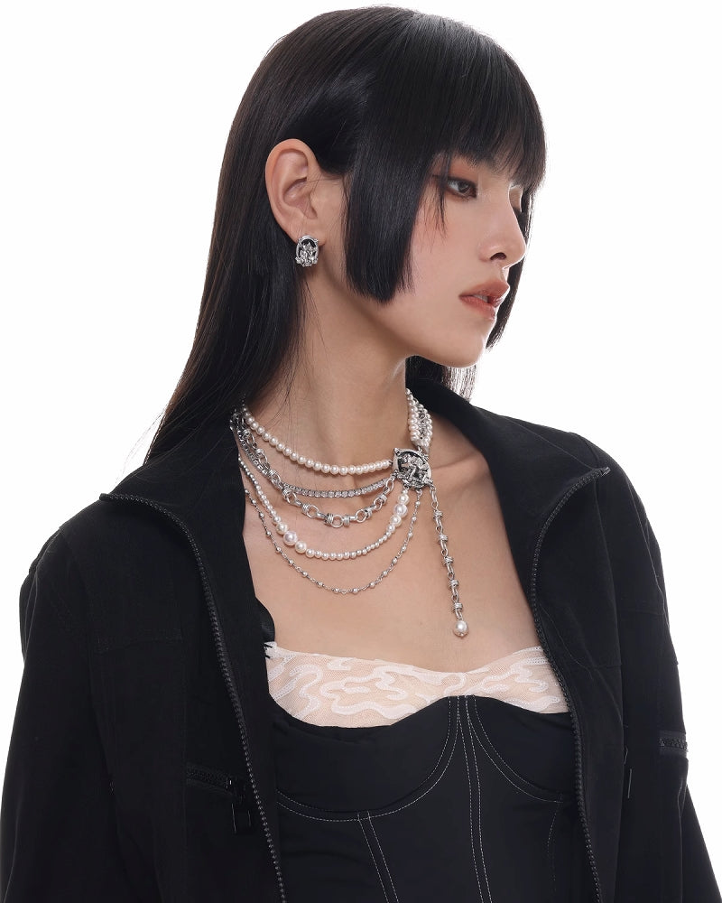 [SUMIYAKI] Rebellious Angel Multi Layer Necklace pg1445