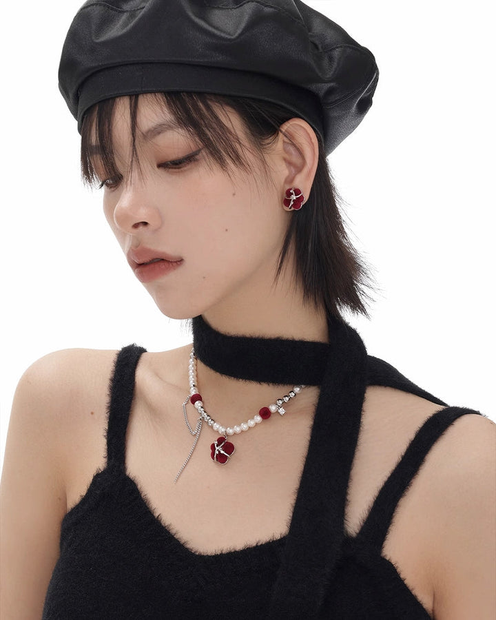 【SUMIYAKI】Flocking Red Queen Earrings pg769