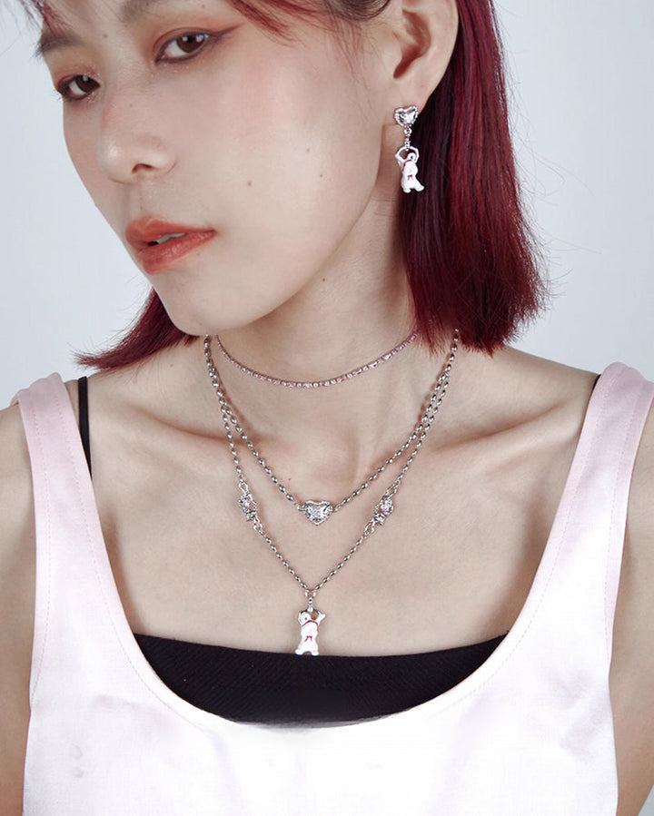 【Esak∞chi】Red Headband Bunny Necklace pg1457