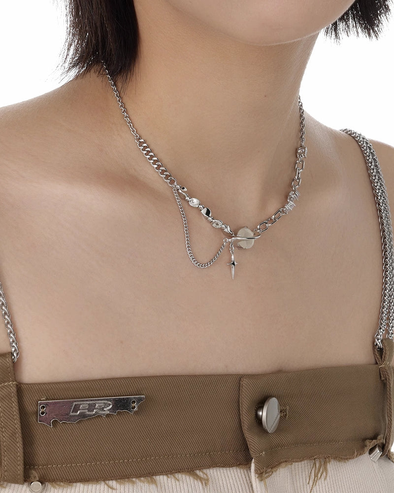 [SUMIYAKI] Starry Eyes Circle Necklace pg1773