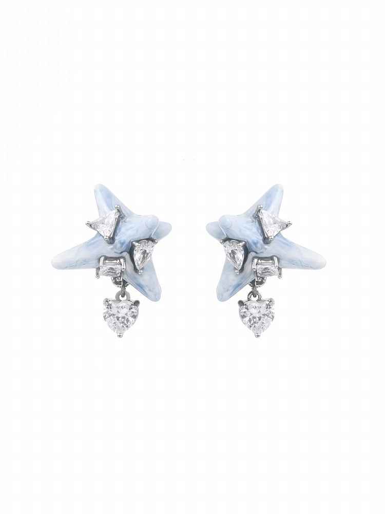 【SUMIYAKI】Virus Blue Cloud Heart Earrings pg1951