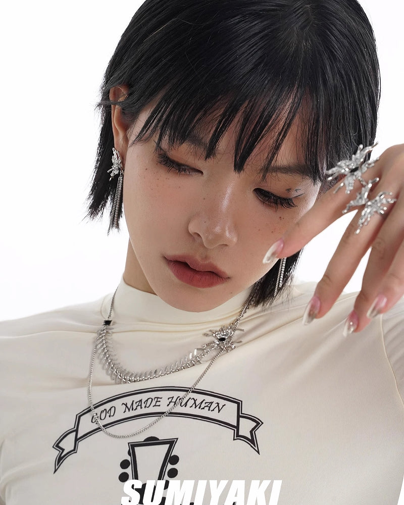 [SUMIYAKI]Biochemical Butterfly Tassel Earrings pg154