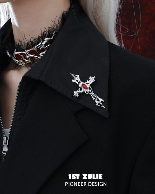 Minimalist Cross Lapel Brooch Pin