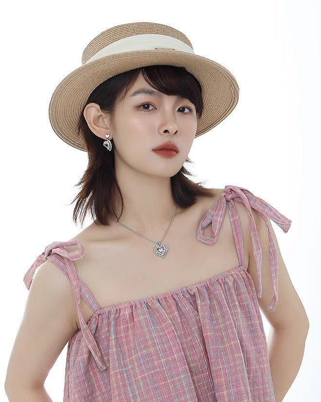 Pink Heart Spiked Thorn Necklace