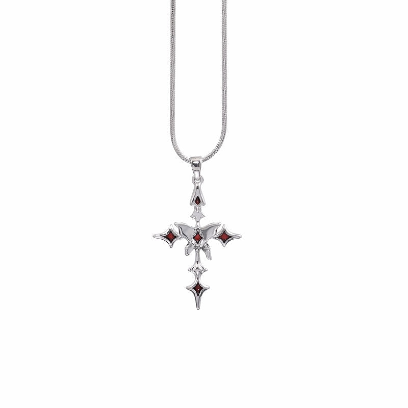 【SUMIYAKI】Punk Butterfly Cross Necklace pg1400