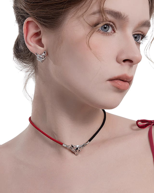 【MASW】Dream Fox Red Earrings pg648