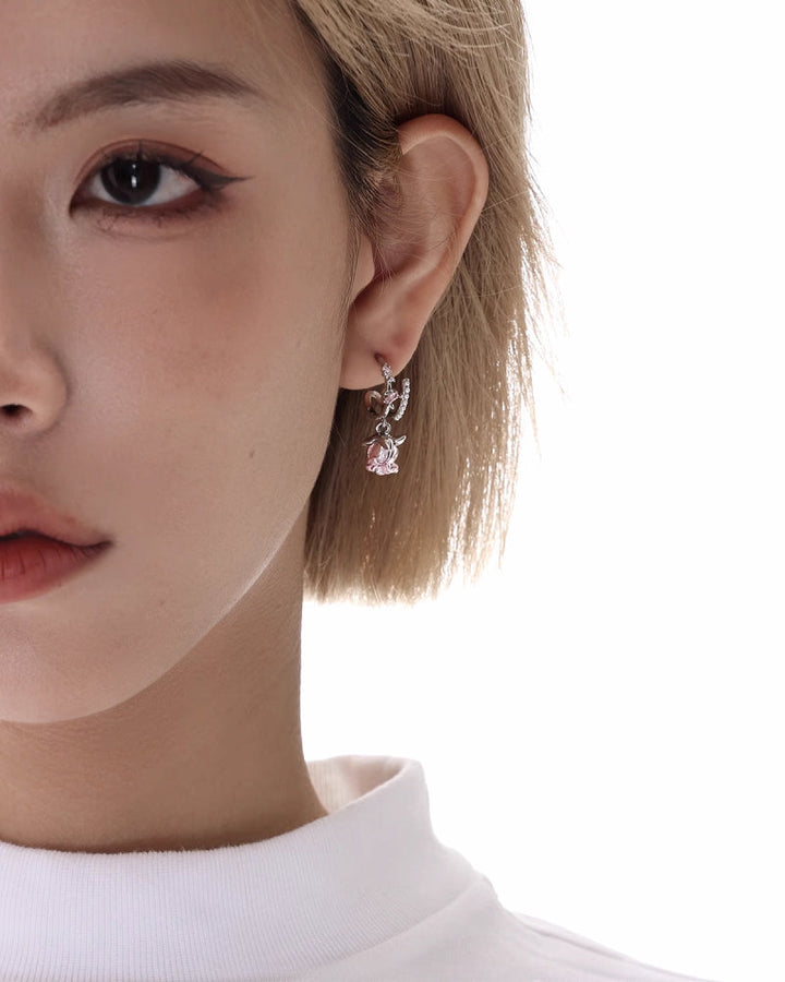 【SUMIYAKI】Small Pink Rose Earrings pg1634