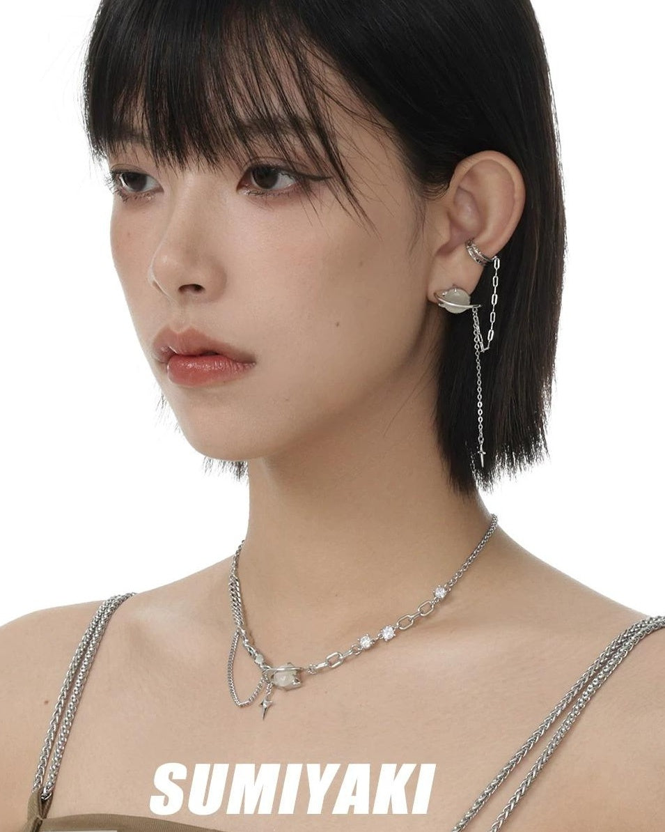 Chic Asymmetrical Clip-On Earrings
