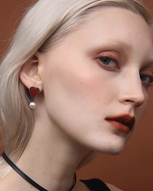 [Hard Candy] Lucky Cards Agate Pearl Earrings pg1139