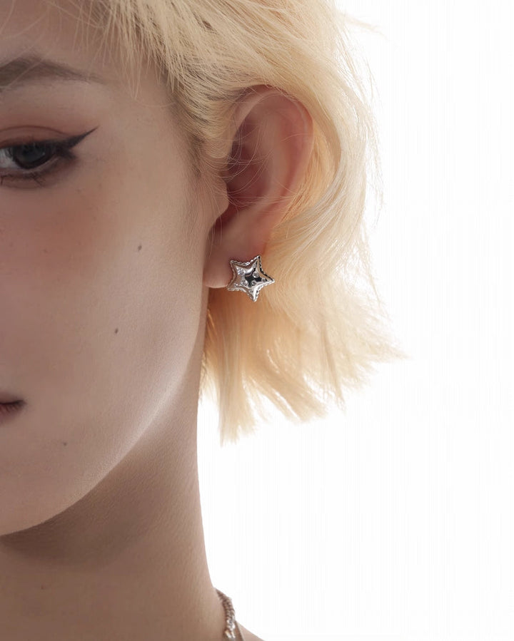 【SUMIYAKI】Three-dimensional Star Earrings pg1901