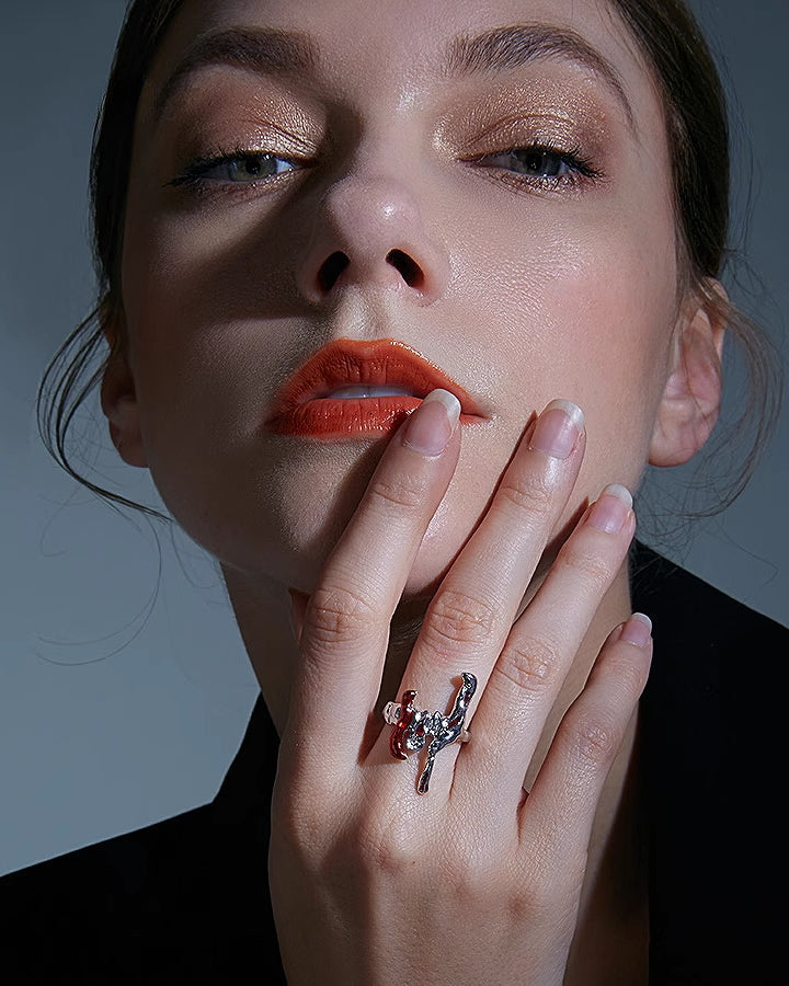 【FAITMAIN】MoonStone Red Glaze Ring pg1245