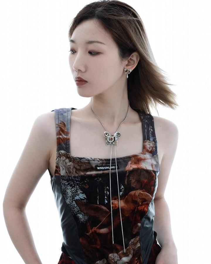 [1ST XULIE] Mechanical Butterfly Pull-out Necklace pg1170