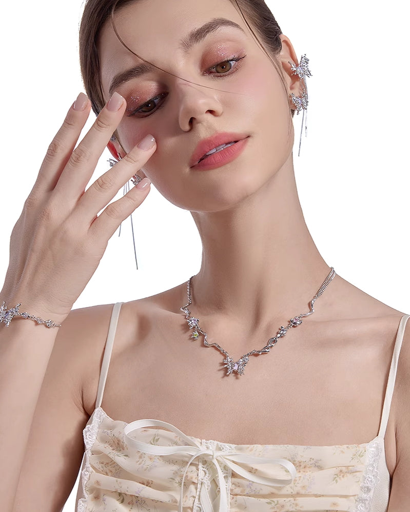 [MASW] Butterfly Dance Flower Necklace pg278