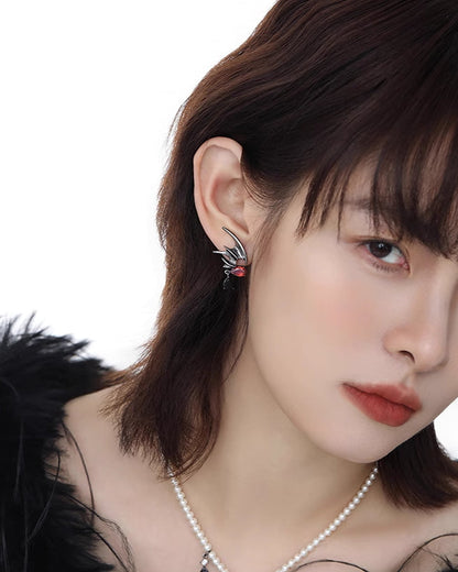 Black Bat Wing Earrings 02