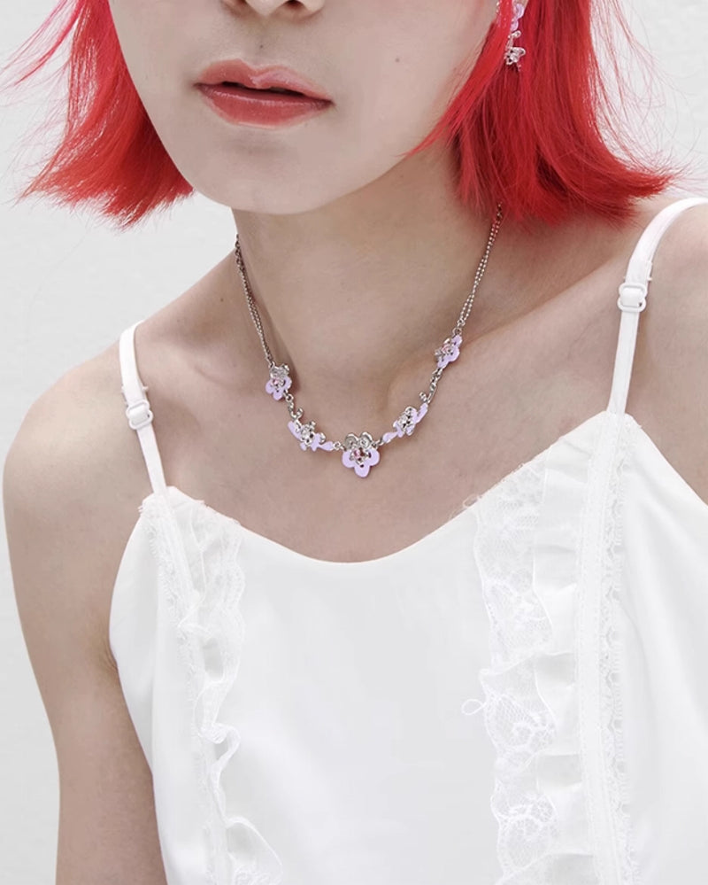 【Esak∞chi】Summer Night Murmurs Purple Flower Necklace pg1798