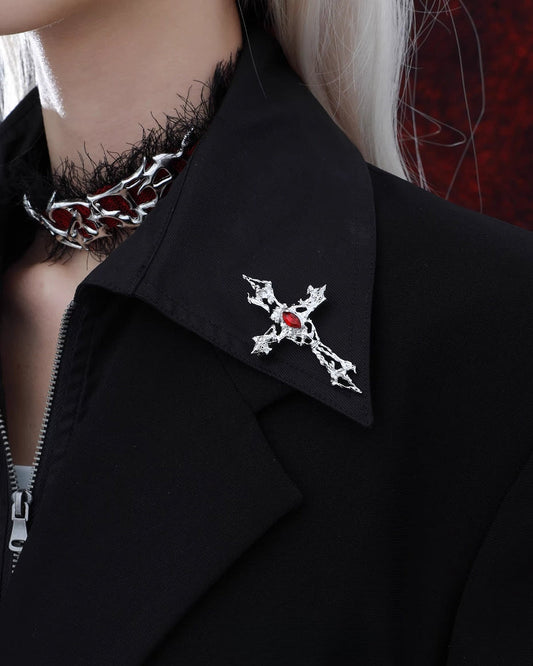 [1ST XULIE] Forbidden Rose Cross Brooche pg807