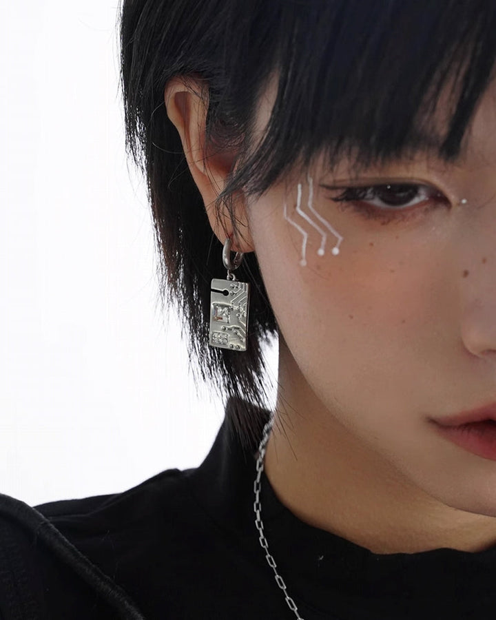 【SUMIYAKI】Future Ark Circuit Board Earrings pg858