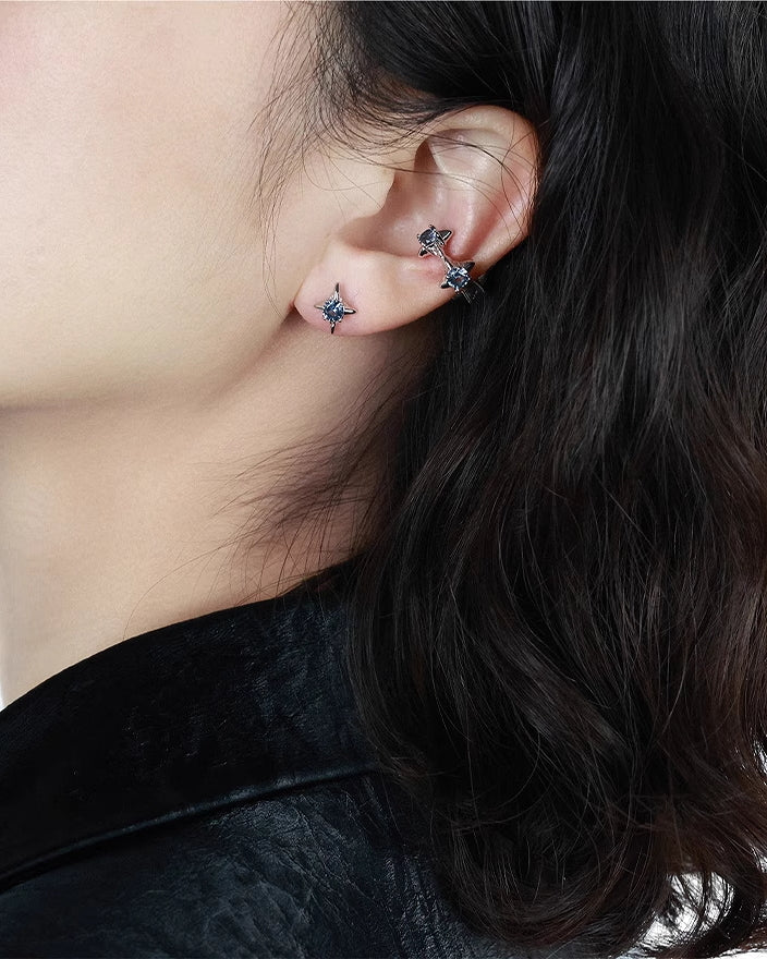 [OOMEOO] Star Fall Blue Zirconia Earrings pg1720