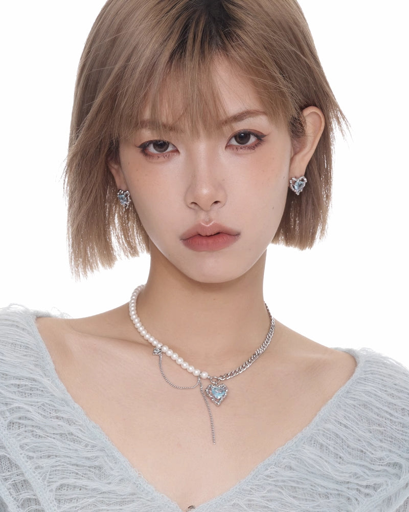 [SUMIYAKI]Binding Heart Color Rope Earrings pg143