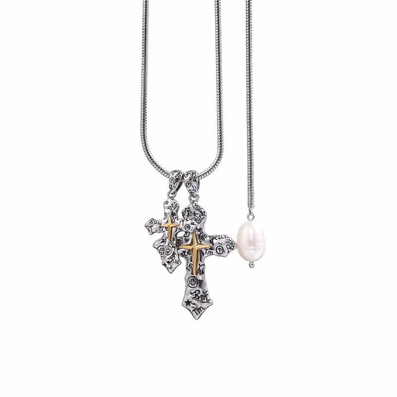 【SUMIYAKI】Graffiti Cross Necklace pg932