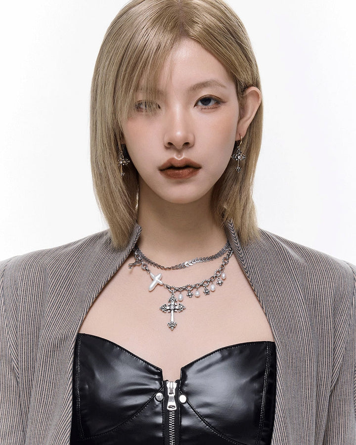 【SUMIYAKI】Punk Cross Earrings pg1402