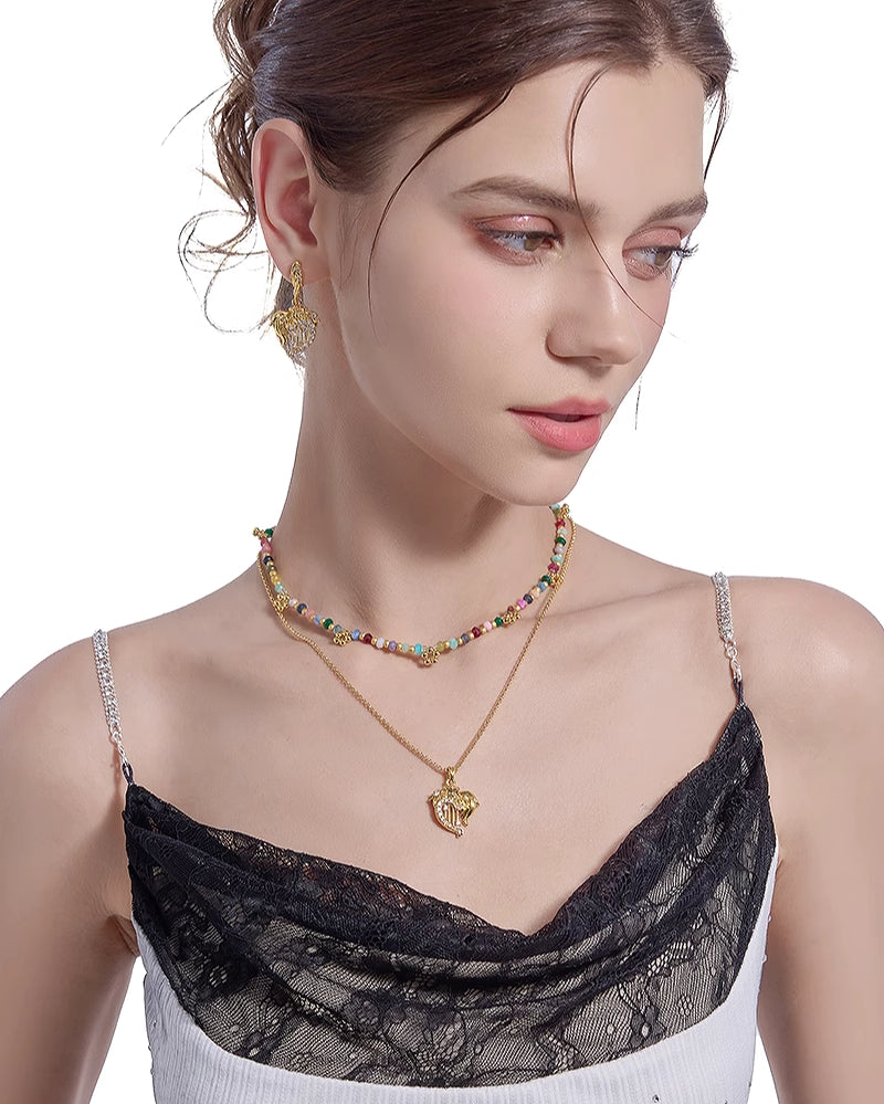 [MASW] Nostalgia Angel Harp Necklace pg1275