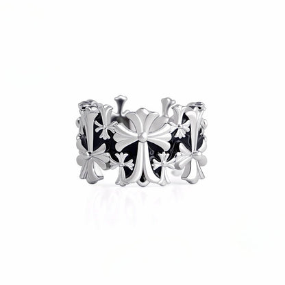 Retro Punk Cross Open Ring