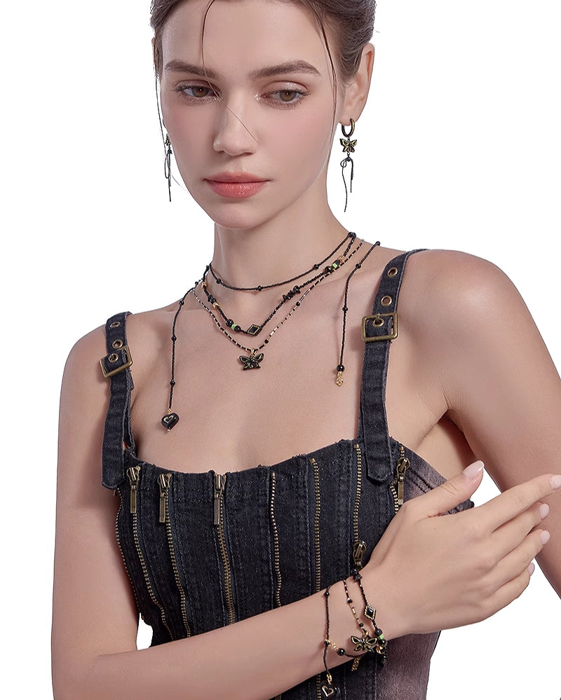 [MASW] Butterfly Dance Black Necklace pg260