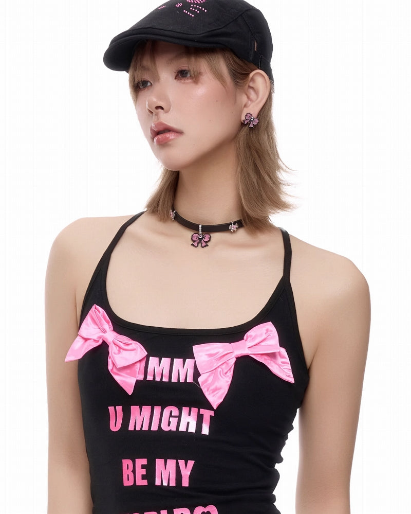 Pixel Bow Leather Choker