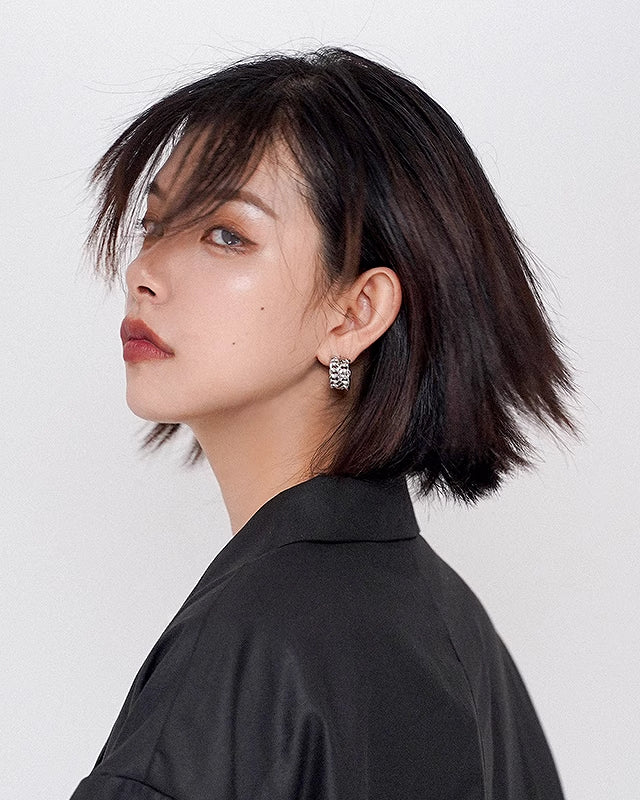 【SUMIYAKI】Net Half Circle Earrings pg1261