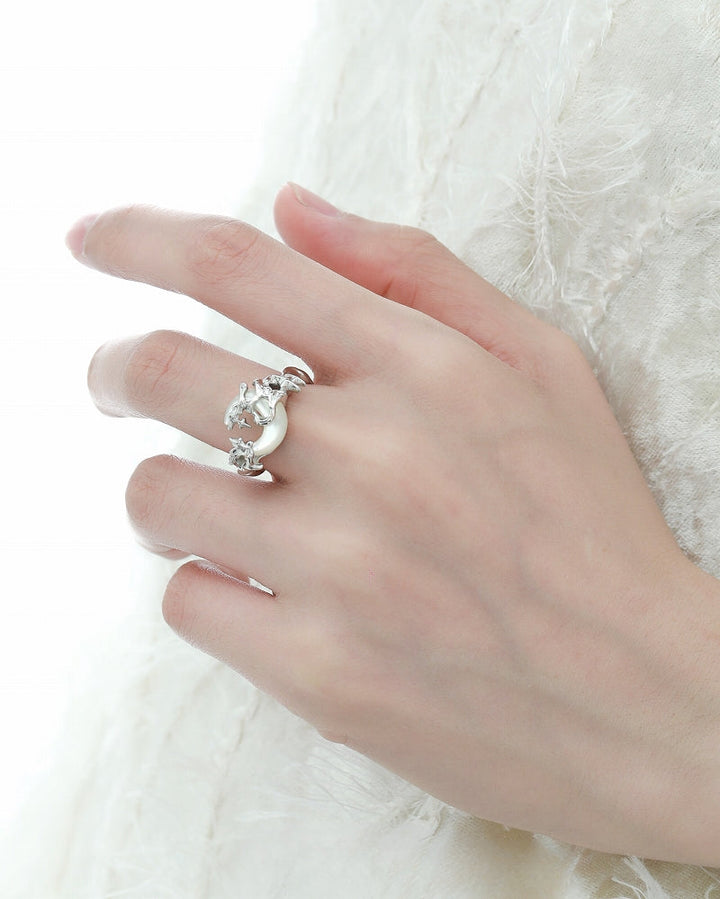 【1ST XULIE】Dark Moon Bone Orchid Ring pg535