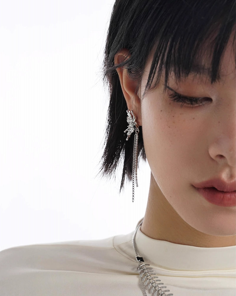 [SUMIYAKI]Biochemical Butterfly Tassel Earrings pg154