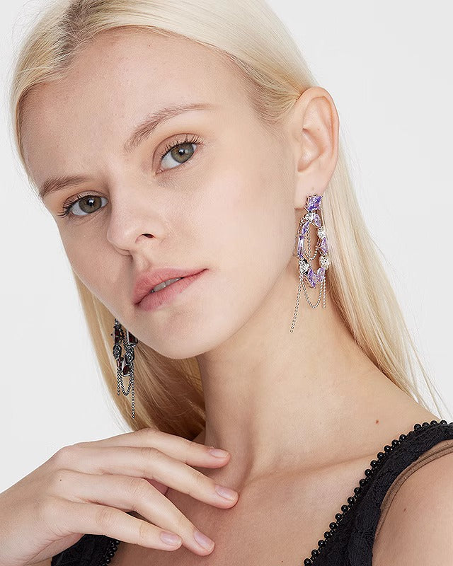 [Hard Candy] Secret Garden Rose Garland Tassel Earrings pg1584