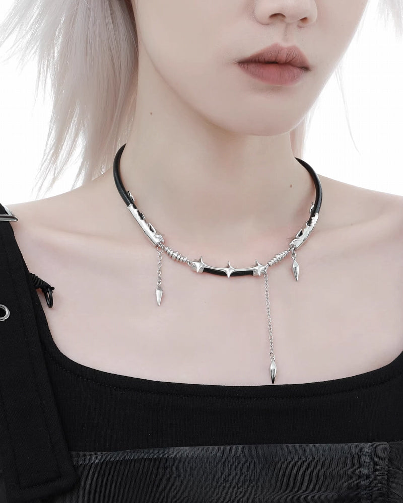 [1ST XULIE] Dark Realm Leather Cord Necklace pg547
