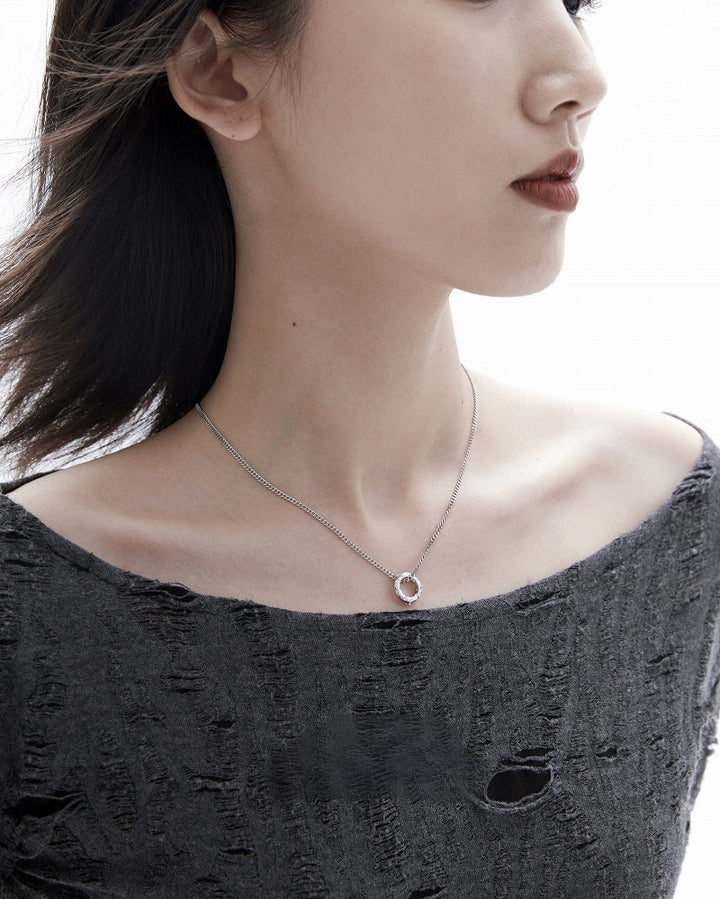 【1ST XULIE】Black And White Agate Necklace pg159