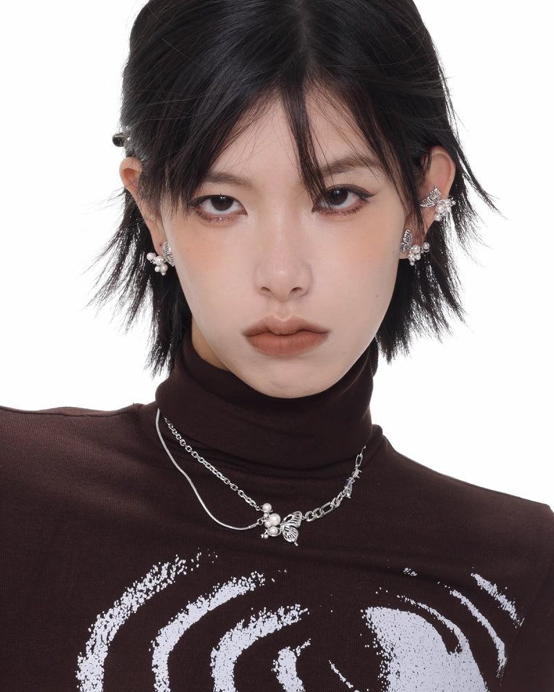 【SUMIYAKI】White Butterfly Earrings pg1995