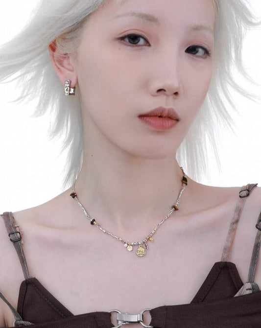 [1ST XULIE] Butterfly Button Necklace pg254