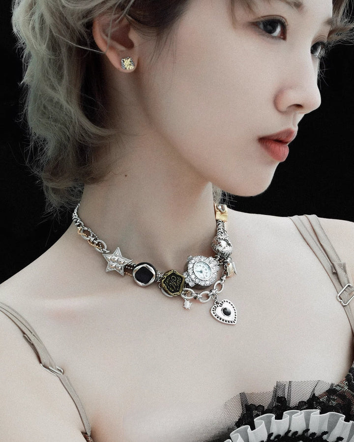 【1ST XULIE】Time Mirror Watch Necklace pg1904