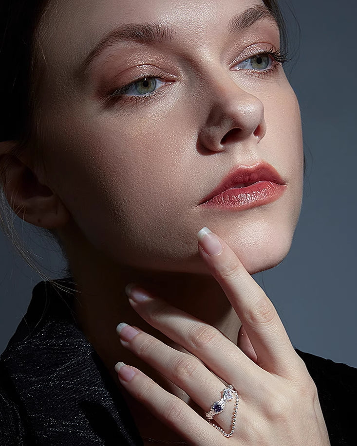 [FAITMAIN] Moon Eclipse Double Layer Purple Ring pg1235