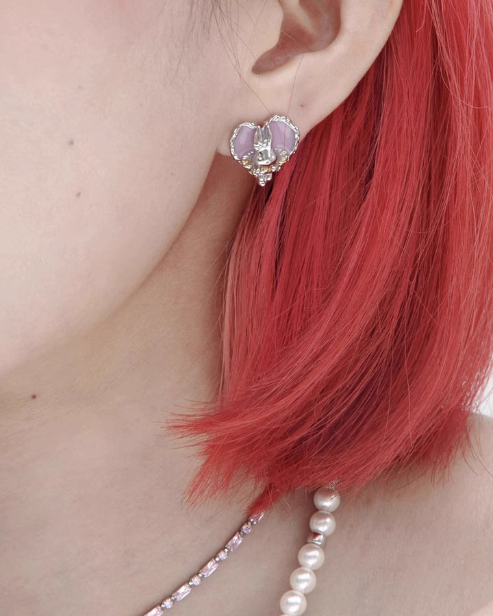 【Esak∞chi】Rabbit Pink Love Earrings pg1432