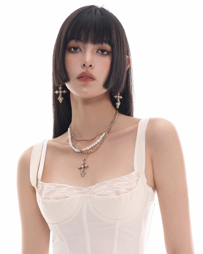 [SUMIYAKI] Baroque Cross Earrings pg108