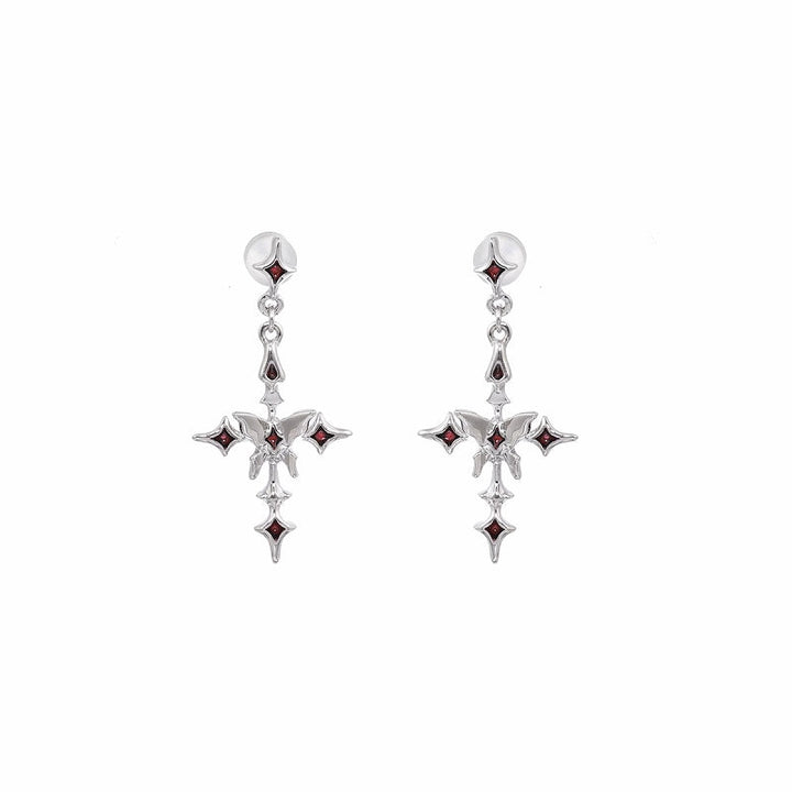 [SUMIYAKI] Punk Butterfly Cross Earrings pg1399