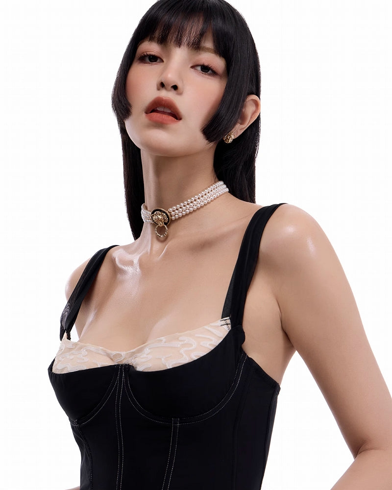 Suanni Lion Head Pearl Choker