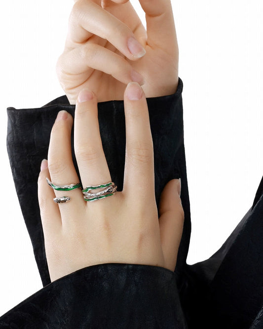 [OOMEOO] Forest Of Desire Snake Multi Layer Ring pg838