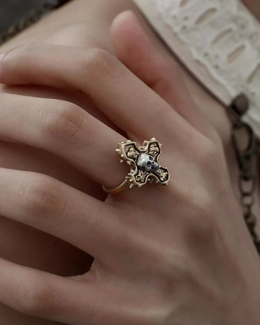 Crime and Punishment Skull Cross Ring
