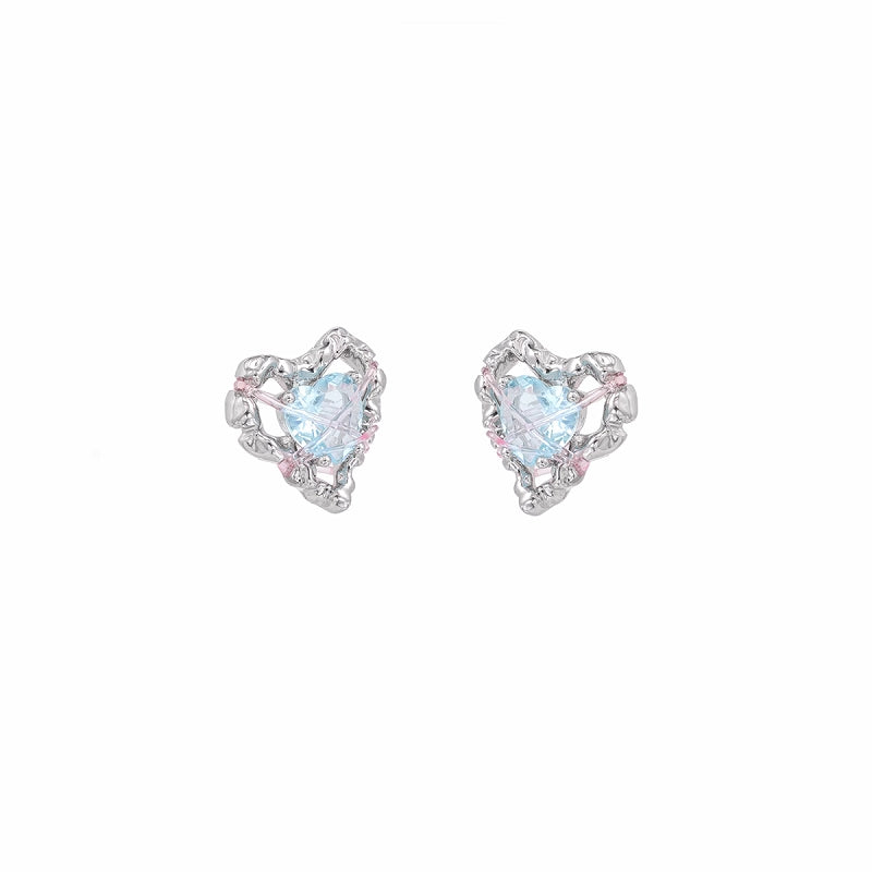 [SUMIYAKI]Binding Heart Color Rope Earrings pg143